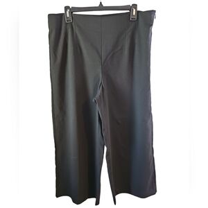 Loft curvy wide leg crop side zip dress pants black sz 14 new with tags WP147